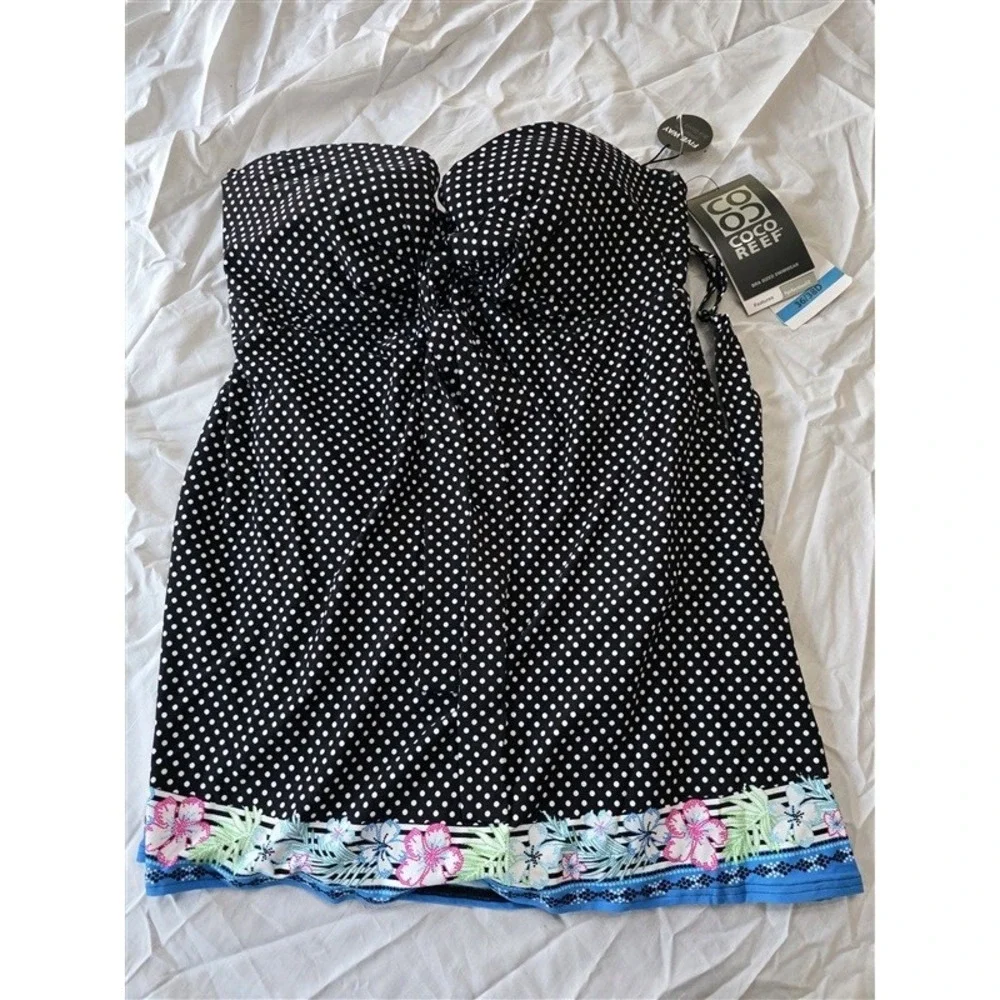 NWTD Coco Reef Five Way 36 38D Halter Underwired Polka Dot Swimsuit 130347 - Picture 7 of 7